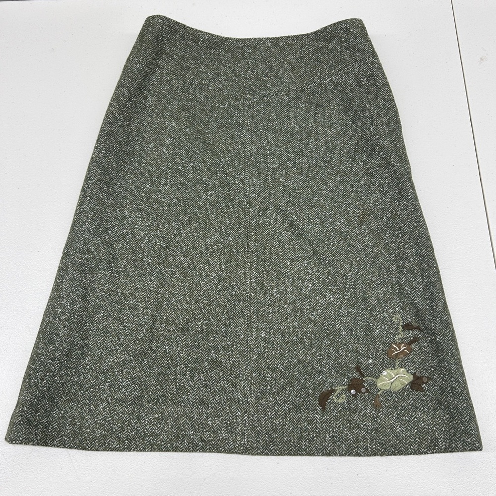 Henne Green A-Line Midi Skirt size 6